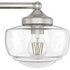 image:imageHunter  Saddle Creek 3light Brushed Nickel Medium Size Vanity Light Dimmable Schoolhouse Style for Bedrooms Kitchens Foyers Bathrooms  19461