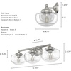image:imageHunter  Saddle Creek 3light Brushed Nickel Medium Size Vanity Light Dimmable Schoolhouse Style for Bedrooms Kitchens Foyers Bathrooms  19461