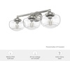 image:imageHunter  Saddle Creek 3light Brushed Nickel Medium Size Vanity Light Dimmable Schoolhouse Style for Bedrooms Kitchens Foyers Bathrooms  19461