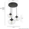 image:imageHunter  Saddle Creek 3light Noble Bronze Medium Size Cluster Light Dimmable Schoolhouse Style Round Shaped for Bedrooms Kitchens Dining Living Rooms  19503Noble Bronze