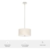 image:imageHunter  Solhaven 2light Bleached Alder Medium Size Pendant Light Dimmable Modern Style Drum Shaped for Bedrooms Kitchens Dining Living Rooms  19243