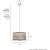 image:imageHunter  Solhaven 2light Light Grey Oak Medium Size Pendant Light Dimmable Modern Style Drum Shaped for Bedrooms Kitchens Dining Living Rooms  19242