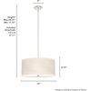image:imageHunter  Solhaven 3light Bleached Alder Medium Size Pendant Light Dimmable Modern Style Drum Shaped for Bedrooms Kitchens Dining Living Rooms  19380