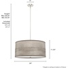 image:imageHunter  Solhaven 4light Light Grey Oak Large Pendant Light Dimmable Modern Style Drum Shaped for Bedrooms Kitchens Dining Living Rooms  19382