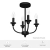 image:imageHunter  Southcrest 4Light Matte Black Medium Size Flush Mount Light Dimmable Candle Shaped for Bedrooms Kitchens Dining Living Rooms  19642