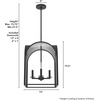 image:imageHunter  Squire Manor 4Light Brushed Nickel Medium Size Pendant Light Dimmable Modern Style Rectangle Shaped for Bedrooms Kitchens Dining Living Rooms  19087