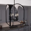 image:imageHunter  Squire Manor 4Light Brushed Nickel Medium Size Pendant Light Dimmable Modern Style Rectangle Shaped for Bedrooms Kitchens Dining Living Rooms  19087