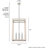 image:imageHunter  Squire Manor 4light Brushed Nickel Medium Size Pendant Light Dimmable Modern Style Rectangle Shaped for Bedrooms Kitchens Dining Living Rooms  19695