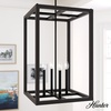 image:imageHunter  Squire Manor 4light Matte Black Medium Size Pendant Light Dimmable Modern Style Rectangle Shaped for Bedrooms Kitchens Dining Living Rooms  19677Matte Black
