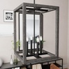 image:imageHunter  Squire Manor 4light Matte Black Medium Size Pendant Light Dimmable Modern Style Rectangle Shaped for Bedrooms Kitchens Dining Living Rooms  19086