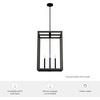 image:imageHunter  Squire Manor 4light Matte Black Medium Size Pendant Light Dimmable Modern Style Rectangle Shaped for Bedrooms Kitchens Dining Living Rooms  19677Matte Black