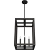 image:imageHunter  Squire Manor 4light Matte Black Medium Size Pendant Light Dimmable Modern Style Rectangle Shaped for Bedrooms Kitchens Dining Living Rooms  19086