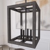 image:imageHunter  Squire Manor 4light Matte Black Medium Size Pendant Light Dimmable Modern Style Rectangle Shaped for Bedrooms Kitchens Dining Living Rooms  19084