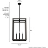 image:imageHunter  Squire Manor 4light Matte Black Medium Size Pendant Light Dimmable Modern Style Rectangle Shaped for Bedrooms Kitchens Dining Living Rooms  19677Matte Black