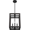 image:imageHunter  Squire Manor 4light Matte Black Medium Size Pendant Light Dimmable Modern Style Rectangle Shaped for Bedrooms Kitchens Dining Living Rooms  19084