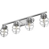 image:imageHunter  Starklake 4Light Chrome Large Vanity Light Dimmable Caged Style for Bedrooms Kitchens Foyers Bathrooms  19052