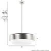 image:imageHunter  Station 4light Brushed Nickel Large Pendant Light Dimmable Drum Shaped for Bedrooms Kitchens Dining Living Rooms  19276