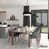 image:imageHunter  Station 4light Natural Black Iron Large Pendant Light Dimmable Drum Shaped for Bedrooms Kitchens Dining Living Rooms  19275