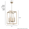 image:imageHunter  Sunjai 4Light Alturas Gold Medium Size Pendant Light Dimmable Formal Style Rectangle Shaped for Bedrooms Kitchens Dining Living Rooms  19988