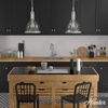 image:imageHunter  Van Nuys 1light Brushed Nickel Medium Size Pendant Light Dimmable Transitional Style Bell Shaped for Bedrooms Kitchens Dining Living Rooms  19296