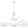 image:imageHunter  Van Nuys 1light Brushed Nickel Medium Size Pendant Light Dimmable Transitional Style Bell Shaped for Bedrooms Kitchens Dining Living Rooms  19296