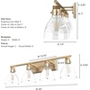 image:imageHunter  Van Nuys 2light Brushed Nickel Small Vanity Light Dimmable Transitional Style for Bedrooms Kitchens Foyers Bathrooms  48033Alturas Gold