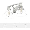 image:imageHunter  Van Nuys 2light Brushed Nickel Small Vanity Light Dimmable Transitional Style for Bedrooms Kitchens Foyers Bathrooms  48033Brushed Nickel