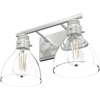 image:imageHunter  Van Nuys 2light Brushed Nickel Small Vanity Light Dimmable Transitional Style for Bedrooms Kitchens Foyers Bathrooms  48033Brushed Nickel