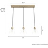 image:imageHunter  Van Nuys 3Light Alturas Gold Transitional Style Dimmable Large Cluster Light for Bedrooms Kitchens Dining Living Rooms  19307