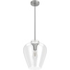 image:imageHunter  Vidria 1Light Brushed Nickel Medium Size Pendant Light Dimmable Formal Style Bell Shaped for Bedrooms Kitchens Dining Living Rooms  19112Brushed Nickel