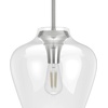 image:imageHunter  Vidria 1Light Brushed Nickel Medium Size Pendant Light Dimmable Formal Style Bell Shaped for Bedrooms Kitchens Dining Living Rooms  19112Brushed Nickel