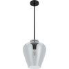 image:imageHunter  Vidria 1Light Brushed Nickel Medium Size Pendant Light Dimmable Formal Style Bell Shaped for Bedrooms Kitchens Dining Living Rooms  19112Matte Black