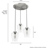 image:imageHunter  Vidria 3light Brushed Nickel Medium Size Cluster Light Dimmable Formal Style Round Shaped for Bedrooms Kitchens Dining Living Rooms  19727
