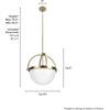 image:imageHunter  Wedgefield 3Light Alturas Gold Medium Size Pendant Light Dimmable Formal Style Sphere Shaped for Bedrooms Kitchens Dining Living Rooms  19236
