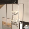image:imageHunter  Woodburn 12light Brushed Nickel Extra Large Pendant Light Dimmable Modern Style Rectangle Shaped for Bedrooms Kitchens Dining Living Rooms  19859