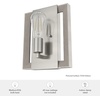 image:imageHunter  Woodburn 1Light Brushed Nickel Modern Style Dimmable Medium Size Sconce Light for Bedrooms Kitchens Foyers Bathrooms  19867