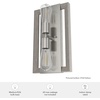 image:imageHunter  Woodburn 2light Brushed Nickel Medium Size Sconce Light Dimmable Modern Style Rectangle Shaped for Bedrooms Kitchens Foyers Bathrooms  19815
