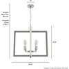 image:imageHunter  Woodburn 4light Brushed Nickel Extra Large Pendant Light Dimmable Modern Style Rectangle Shaped for Bedrooms Kitchens Dining Living Rooms  19807