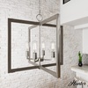 image:imageHunter  Woodburn 4light Brushed Nickel Extra Large Pendant Light Dimmable Modern Style Rectangle Shaped for Bedrooms Kitchens Dining Living Rooms  19807