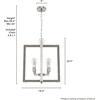 image:imageHunter  Woodburn 4light Brushed Nickel Medium Size Pendant Light Dimmable Modern Style Rectangle Shaped for Bedrooms Kitchens Dining Living Rooms  19805