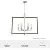 image:imageHunter  Woodburn 6light Brushed Nickel Extra Large Pendant Light Dimmable Modern Style Rectangle Shaped for Bedrooms Kitchens Dining Living Rooms  19809