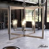 image:imageHunter  Woodburn 6light Brushed Nickel Extra Large Pendant Light Dimmable Modern Style Rectangle Shaped for Bedrooms Kitchens Dining Living Rooms  19809