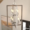 image:imageHunter  Woodburn 8light Brushed Nickel Medium Size Pendant Light Dimmable Modern Style Rectangle Shaped for Bedrooms Kitchens Dining Living Rooms  19857
