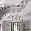 image:imageHunter  Xidane 4light Alturas Gold Medium Size Pendant Light Dimmable Mid Century Modern Style Cylinder Shaped for Bedrooms Kitchens Dining Living Rooms  19751