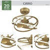 image:imageHunter 20 Cirro Fandelier Ceiling Fan LED Light Remote Matte Black  SureSpeed high velocity airflow 6speed DC motor dimming and seasonal reverse settings suit smaller spacesLuxe Gold