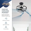 image:imageHunter 20 Cirro Fandelier Ceiling Fan LED Light Remote Matte Black  SureSpeed high velocity airflow 6speed DC motor dimming and seasonal reverse settings suit smaller spacesMatte Black