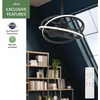 image:imageHunter 20 Cirro Fandelier Ceiling Fan LED Light Remote Matte Black  SureSpeed high velocity airflow 6speed DC motor dimming and seasonal reverse settings suit smaller spacesMatte Black