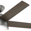 image:imageHunter 46 inch Indoor Ceiling Fan with LED Light  Ceiling Fan with Pull Chain For Bedroom Living Room or Kitchen Standard Mount No Remote 5 Blades  Anslee 59267 Matte Silver  Standard Mount Pull Chain 5 Blades For Bedroom Living Room Kitchen 59267Matte Silver finish