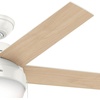 image:imageHunter 46 inch Indoor Ceiling Fan with LED Light  Ceiling Fan with Pull Chain For Bedroom Living Room or Kitchen Standard Mount No Remote 5 Blades  Anslee 59267 Matte Silver  Standard Mount Pull Chain 5 Blades For Bedroom Living Room Kitchen 59267Fresh White finish