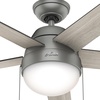 image:imageHunter 46 inch Indoor Ceiling Fan with LED Light  Ceiling Fan with Pull Chain For Bedroom Living Room or Kitchen Standard Mount No Remote 5 Blades  Anslee 59267 Matte Silver  Standard Mount Pull Chain 5 Blades For Bedroom Living Room Kitchen 59267Matte Silver finish